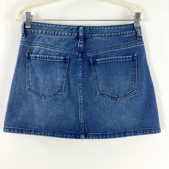 PACSUN Denim Jean Mini Skirt With Patches Size 27 - Picture 5 of 9